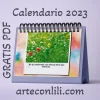 Calendario de pared o de mesa del año 2023 hojas